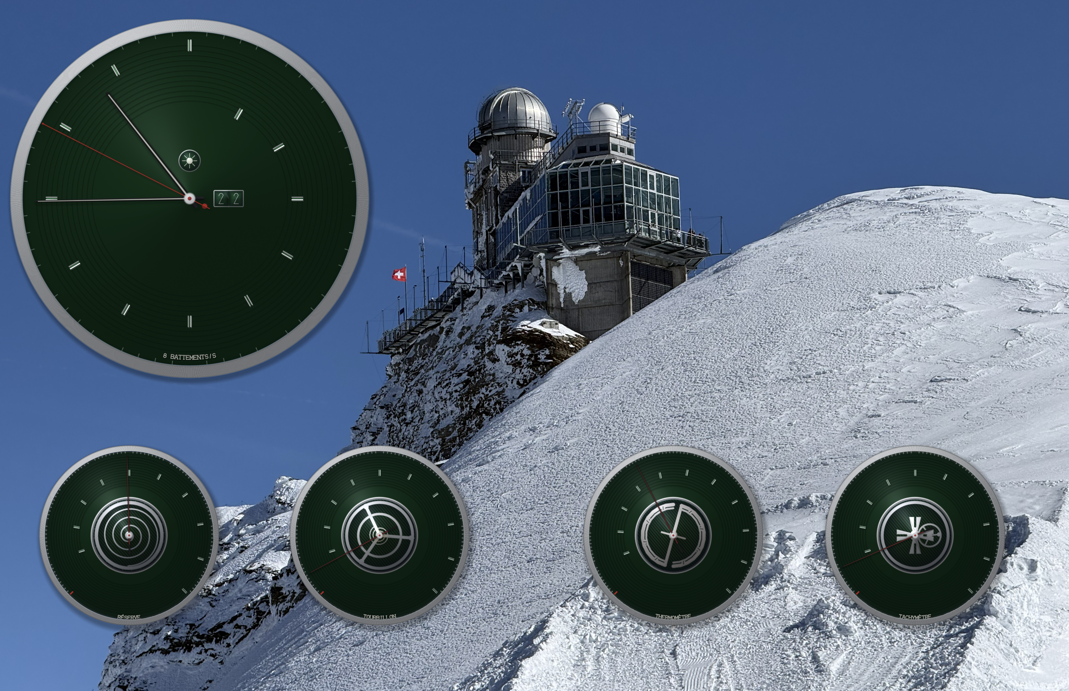 ChronoMetrics with a Racing Green dial on a custom desktop layout